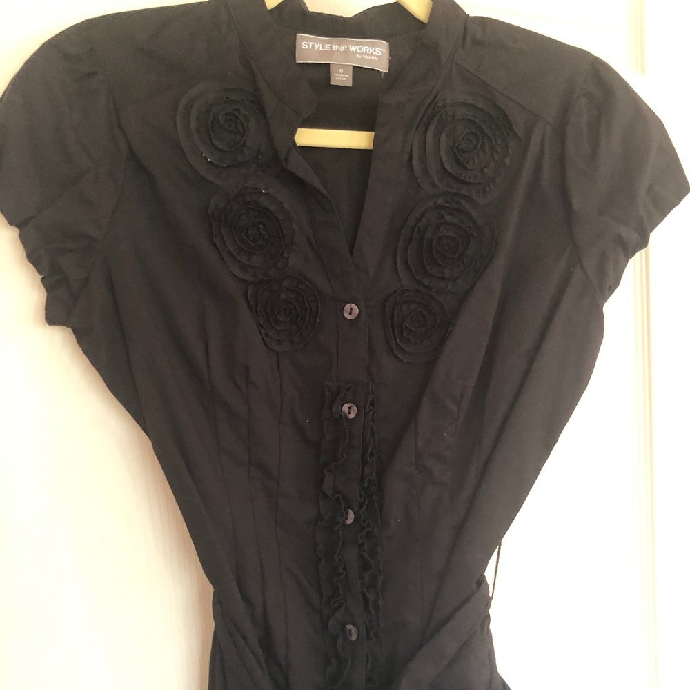 Vanity Short Sleeve Belted Blouse